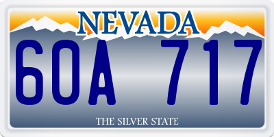 NV license plate 60A717