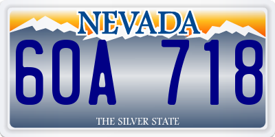 NV license plate 60A718