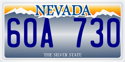 NV license plate 60A730