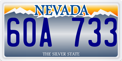 NV license plate 60A733