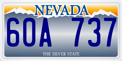 NV license plate 60A737