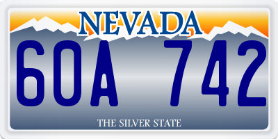 NV license plate 60A742