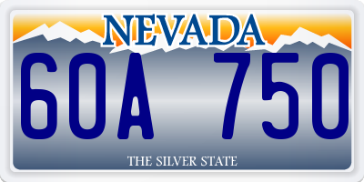 NV license plate 60A750