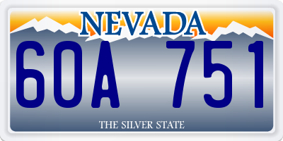 NV license plate 60A751