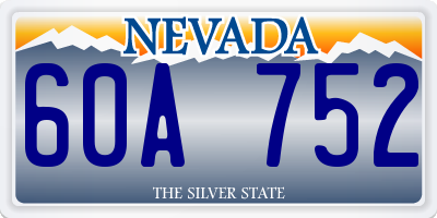 NV license plate 60A752