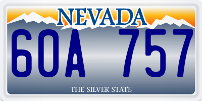 NV license plate 60A757