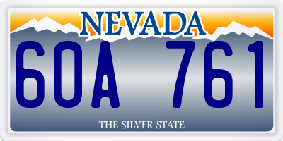 NV license plate 60A761