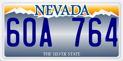 NV license plate 60A764