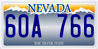 NV license plate 60A766