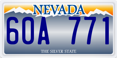 NV license plate 60A771