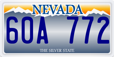 NV license plate 60A772