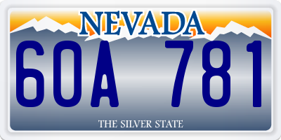 NV license plate 60A781