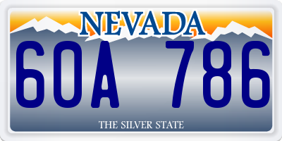 NV license plate 60A786