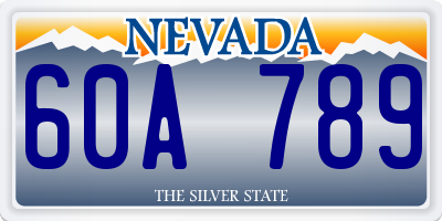 NV license plate 60A789