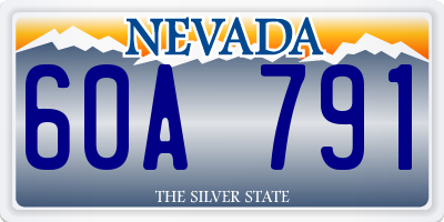 NV license plate 60A791