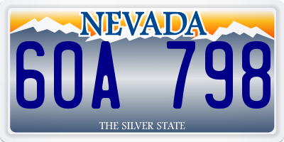 NV license plate 60A798