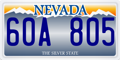 NV license plate 60A805