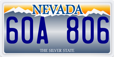 NV license plate 60A806