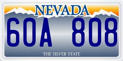 NV license plate 60A808