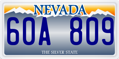 NV license plate 60A809