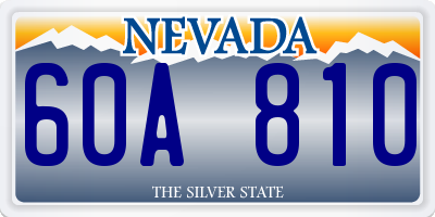 NV license plate 60A810