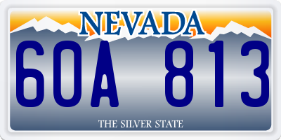 NV license plate 60A813