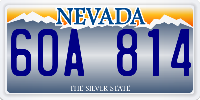 NV license plate 60A814