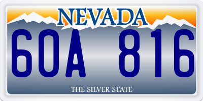 NV license plate 60A816