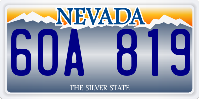 NV license plate 60A819