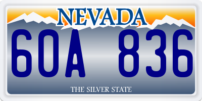 NV license plate 60A836