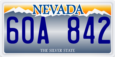 NV license plate 60A842