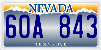 NV license plate 60A843