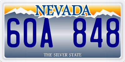 NV license plate 60A848