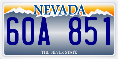 NV license plate 60A851