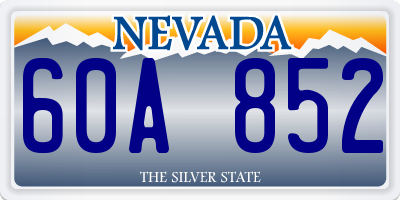 NV license plate 60A852