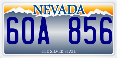 NV license plate 60A856