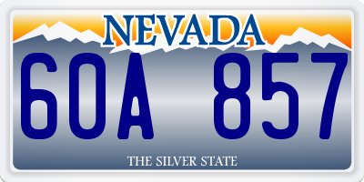 NV license plate 60A857