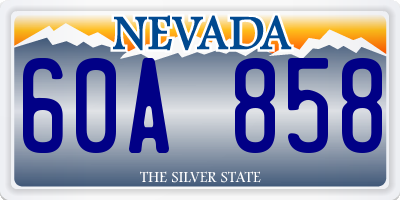 NV license plate 60A858