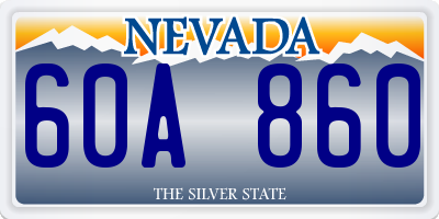 NV license plate 60A860