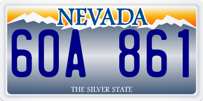 NV license plate 60A861