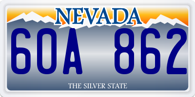 NV license plate 60A862