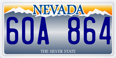 NV license plate 60A864