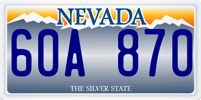 NV license plate 60A870