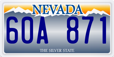 NV license plate 60A871