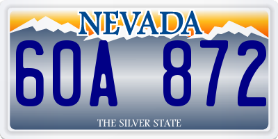 NV license plate 60A872