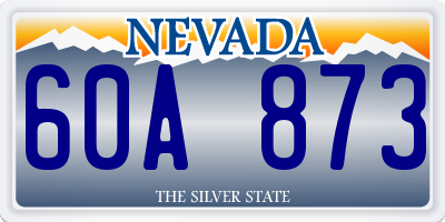 NV license plate 60A873