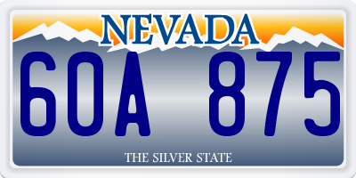 NV license plate 60A875