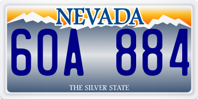 NV license plate 60A884