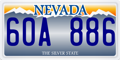 NV license plate 60A886