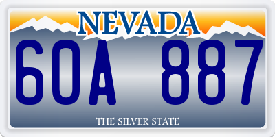 NV license plate 60A887